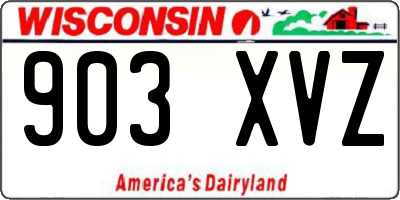WI license plate 903XVZ