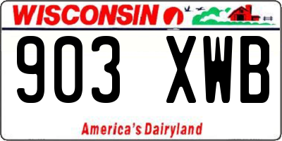 WI license plate 903XWB