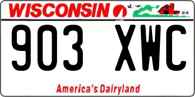 WI license plate 903XWC