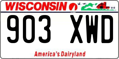 WI license plate 903XWD