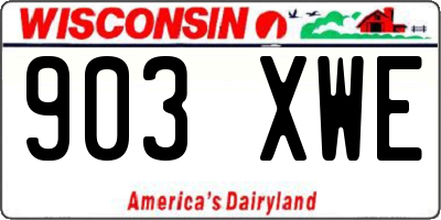 WI license plate 903XWE