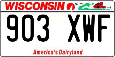 WI license plate 903XWF