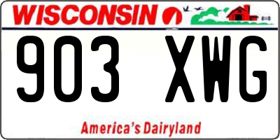 WI license plate 903XWG