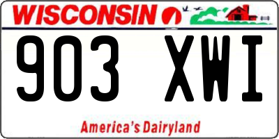 WI license plate 903XWI