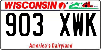 WI license plate 903XWK
