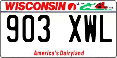 WI license plate 903XWL