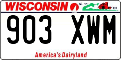 WI license plate 903XWM