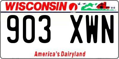 WI license plate 903XWN