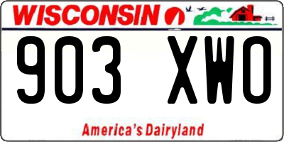 WI license plate 903XWO