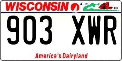 WI license plate 903XWR