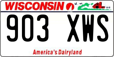 WI license plate 903XWS