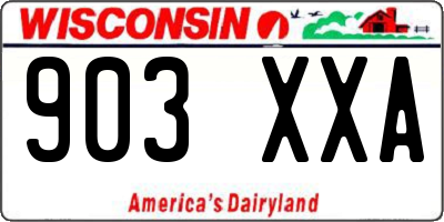WI license plate 903XXA