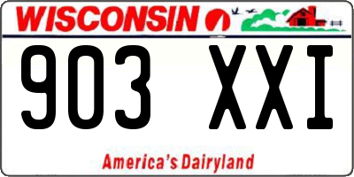 WI license plate 903XXI
