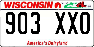 WI license plate 903XXO