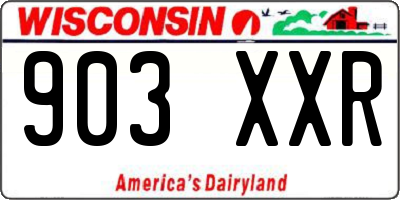 WI license plate 903XXR