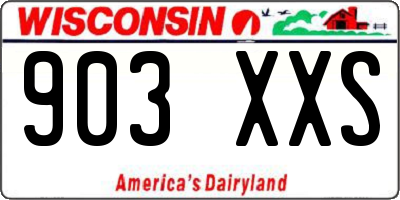 WI license plate 903XXS