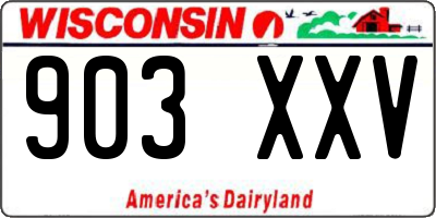 WI license plate 903XXV