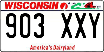 WI license plate 903XXY