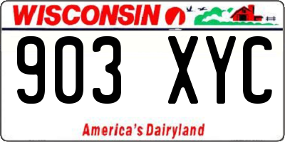 WI license plate 903XYC