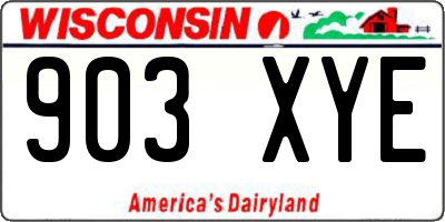 WI license plate 903XYE