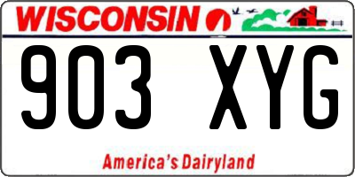 WI license plate 903XYG