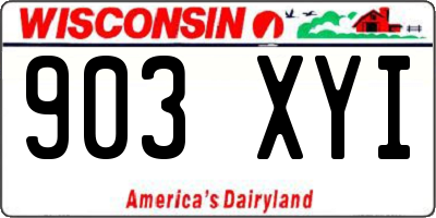 WI license plate 903XYI