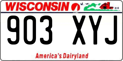WI license plate 903XYJ