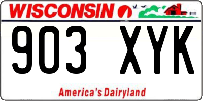 WI license plate 903XYK