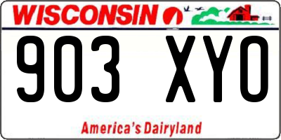 WI license plate 903XYO