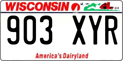 WI license plate 903XYR