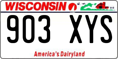WI license plate 903XYS