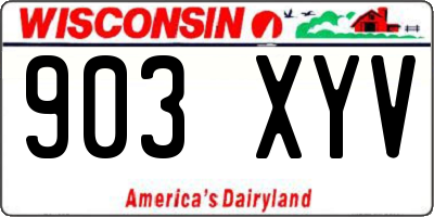 WI license plate 903XYV