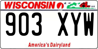 WI license plate 903XYW