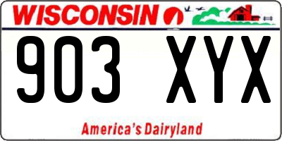 WI license plate 903XYX