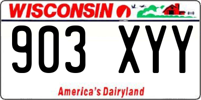 WI license plate 903XYY