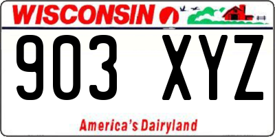 WI license plate 903XYZ