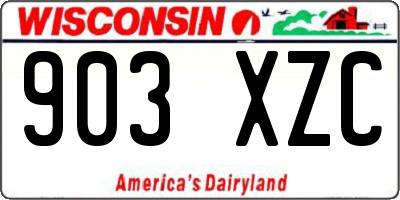 WI license plate 903XZC