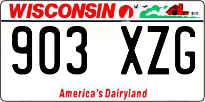 WI license plate 903XZG
