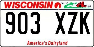 WI license plate 903XZK