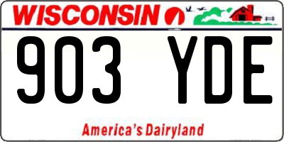 WI license plate 903YDE
