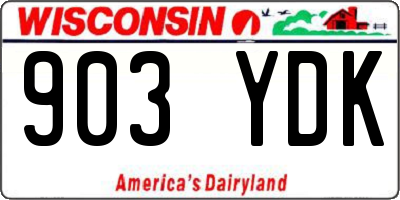 WI license plate 903YDK