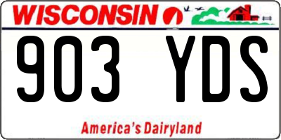 WI license plate 903YDS