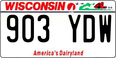 WI license plate 903YDW
