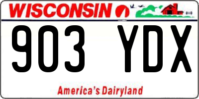 WI license plate 903YDX