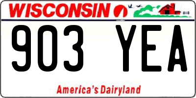WI license plate 903YEA