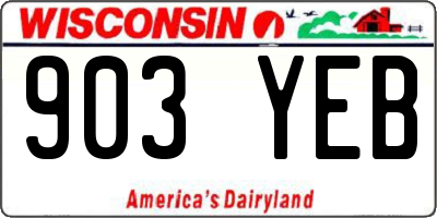 WI license plate 903YEB