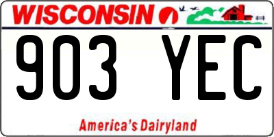 WI license plate 903YEC