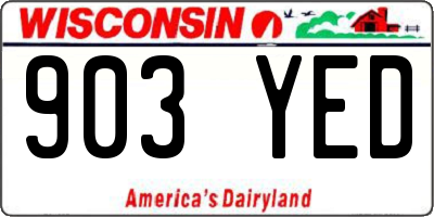 WI license plate 903YED