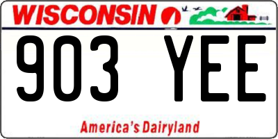 WI license plate 903YEE