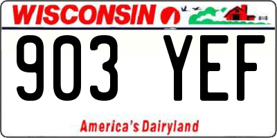 WI license plate 903YEF
